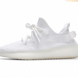 White Yeezy style Knit Sneakers